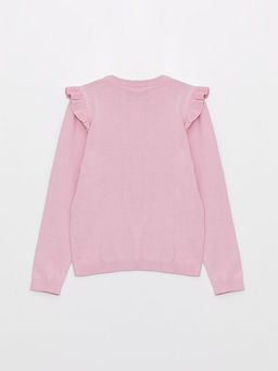 Bisiklet Yaka Bask?l? Uzun Kollu K?z ?ocuk Triko Kazak - Waikiki фото 2