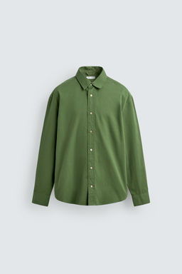 CAMISA RELAXED FIT POPEL?N / Verde manzana - Zara фото 7