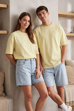 Unisex Sar_ Oversize/Geni_ Kesim %100 T-Shirt TMNSS22TS0318
