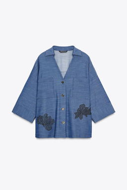 FLORAL KIMONO SHIRT - Zara фото 6