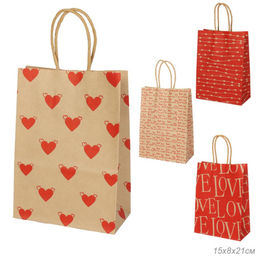 Цена за 12 шт. Пакет подарочный 21х15х8 см Любовь / M705 /уп 12/600/крафт