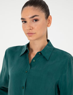 Koyu Ye_il Comfort Fit Uzun Kollu G_mlek