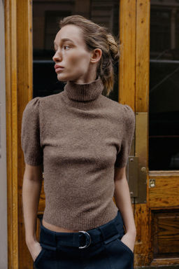 KNIT PUFF SHORT SLEEVE JUMPER - Zara фото 2