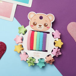 Цена за 6 шт. Набор для волос «Солнышко», 16 шт.: 6 резинок, 10 крабиков, звездочка