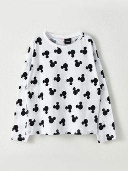 Bisiklet Yaka Mickey Mouse Bask?l? Uzun Kollu K?z ?ocuk Pijama Tak?m? - Waikiki фото 2