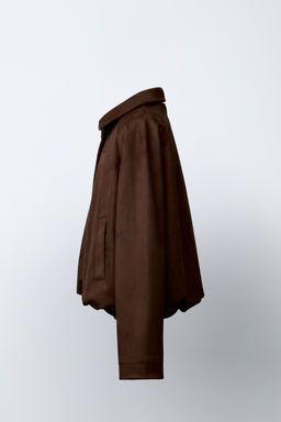 CAZADORA BOMBER EFECTO ANTE / Chocolate