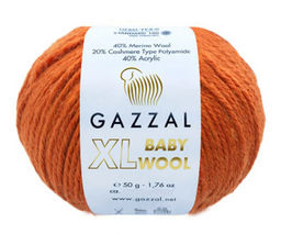 Беби Вул XL(Baby Wool XL) пряжа GAZZAL 40%шерсть мериноса 20%кашемир 40%акрил 10х50г/100м Цвет:822 XL морская волна