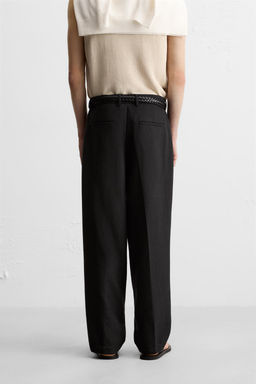 RELAXED FIT PLEATED TROUSERS - Zara фото 12