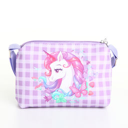 Сумка детская «Единорог», для девочки, на молнии, сиреневая
