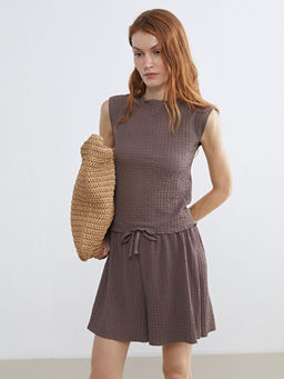 Bisiklet Yaka Dokulu Bluz