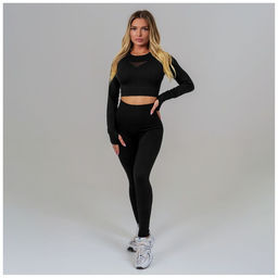 Легинсы женские спортивные ONLYTOP, размер 46 (L), чёрные