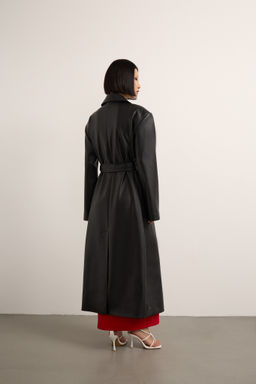 Тренч прямого силуэта из экокожи - Mollis фото 6