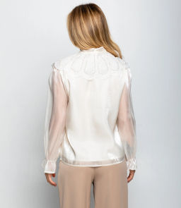 Блуза #КТ971, кремовый - Dommod фото 3