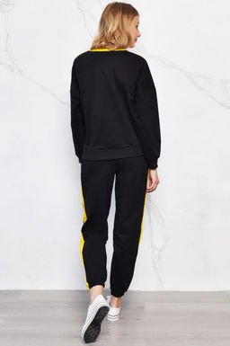 Арт. 2307 Костюм с брюками женский 46-52 (4 шт) Цвет:верх-черный, белый, желтый, низ-черный, желтый - Калинка фото 3