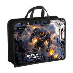 Папка на молнии с ручками А4 Berlingo "Mech Invasion" ширина 100мм (PP-NS-1207) пластик