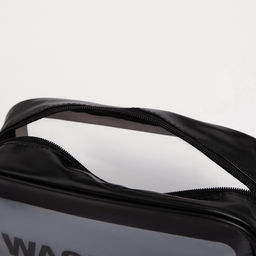 Косметичка на молнии, с ручкой, чёрная - Simaland фото 3