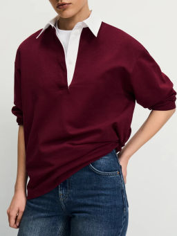 Хлопковый джемпер с отложным воротником / Zarina