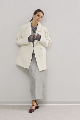 Пальто DAVA 7005 молочный фото 2