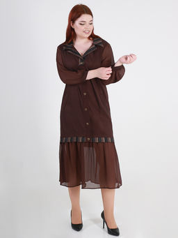 Коричневое платье женское - Almond фото 3