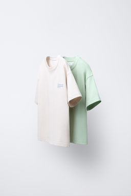 2-PACK OF T-SHIRTS WITH SLOGAN PRINT