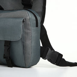 Сумка нагрудная на молнии, 2 наружных кармана, 21×3.5×16 см, серая