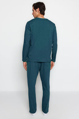 TRENDYOL MAN Lacivert Regular Fit Bask?l? Orme Pijama Tak?m? TMNAW24PT00005 - Trendyolmilla фото 30