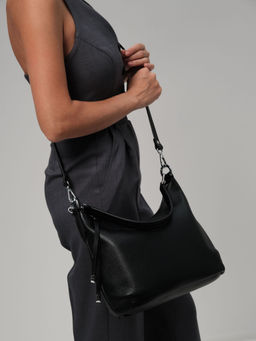 Сумка кожаная на плечо Azaro 3405 черная