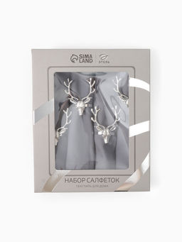 Набор салфеток с декорат. кольцами Этель   40х40 см - 4 шт, 100%  ХБ