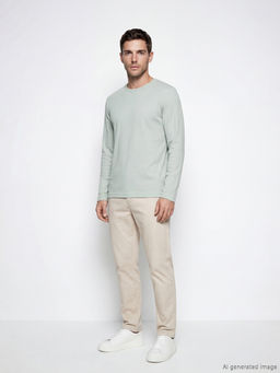 Bisiklet Yaka Uzun Kollu Erkek Ti??rt