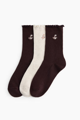 Pack de 3 calcetines con ribete sobrehilado - H&m фото 2