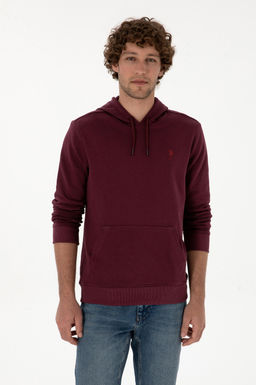Erkek Bordo Basic Sweatshirt Sepette S_rpriz _ndirim
