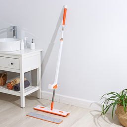 Швабра с отжимом, водосгоном и щёткой Raccoon, 2 насадки из микрофибры 50?11 см, стальная ручка 141 см фото 26