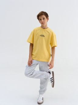 Джоггеры карго Серый меланж утепленные 7+ - Bungly фото 5