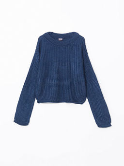 Bisiklet Yaka K?z ?ocuk Triko Kazak