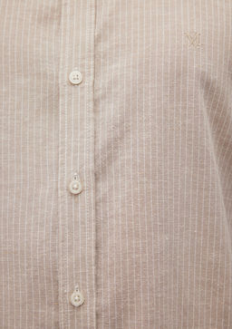 Cizgili Bej Gomlek - Mavi фото 6