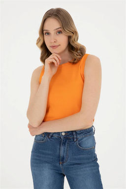 Женская оранжевая базовая футболка Неожиданная скидка в корзине - U.s. polo assn фото 3