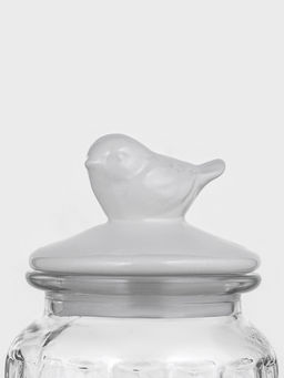 Банка для сыпучих Доляна «Голубки», 1 л, 11×24 см, с керамической крышкой, стекло, прозрачная