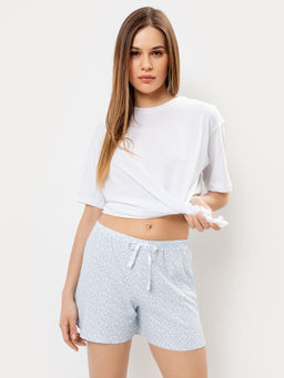 Шорты женские домашние в голубом цвете с принтом - Mark formelle фото 2