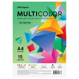 Бумага "OfficeSpace. Multicolor" А4, 80г/м, 150л./15цв. (MC_57343)