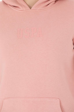 Женская базовая толстовка с капюшоном пудрового цвета Неожиданная скидка в корзине - U.s. polo assn фото 6