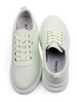 03-YH324-3 LT. GREEN Полуботинки спортивные женские (натуральная кожа)