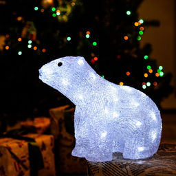 ULD-M3125-040/STA WHITE IP20 WHITE BEAR-4 Фигура светодиодная Белый медведь-4, 32*25см, 40 светодиодов. Белый свет. Провод прозрачный. TM Uniel