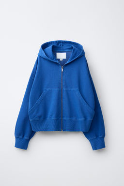 SUDADERA FELPA CREMALLERA / Azul?n
