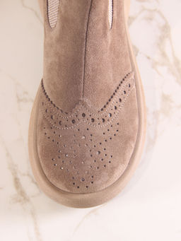 Челси 332.927ka.Серо-коричневая замша/байка