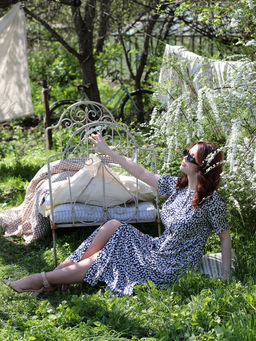 Белорусское платье-рубашка из хлопка летнее - Almond фото 8