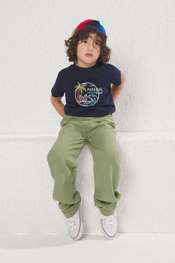 Bej Erkek Cocuk %100 Pamuk Balon Fit Beli Lastikli Dokuma Pantolon TKDSS25PL00006 - Trendyolmilla фото 6