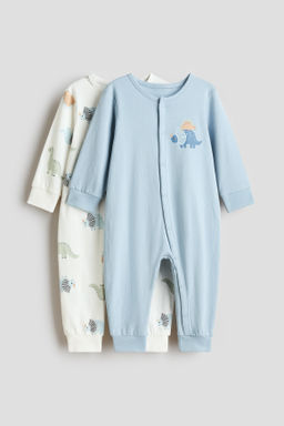 Pack de 2 pijamas enteros en algod?n