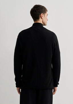 Yar? Fermuarl? Dik Yaka Siyah Kazak - Mavi фото 4