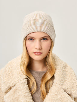 Шапка жен. виск+нейл+каш LB-A53067 white/sand