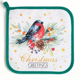 Прихватка Этель Christmas greetings, 19?19 см, МИКС, саржа, хлопок 100%, ватин 250 г/м?